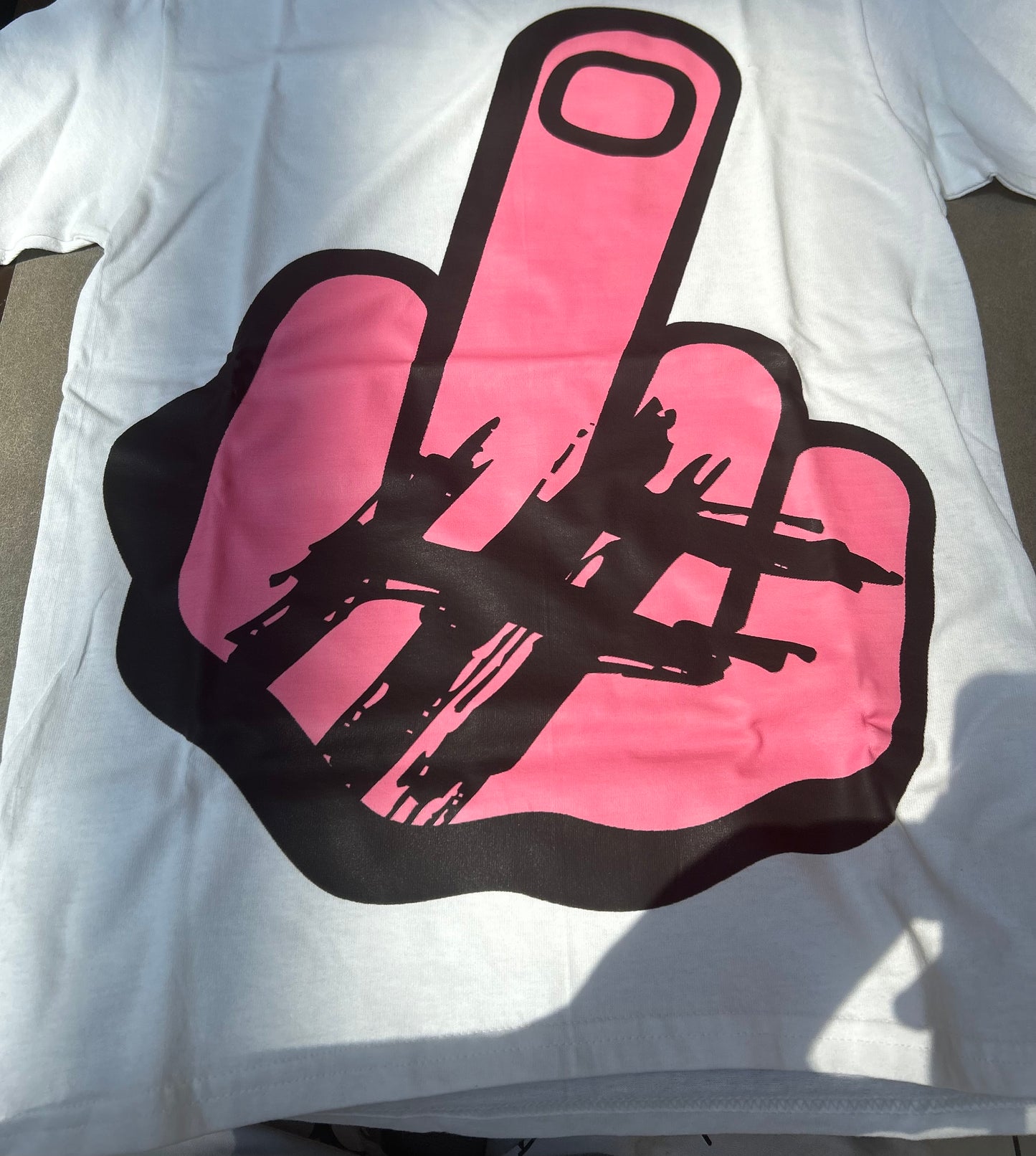 Pink Middle Finger Tee